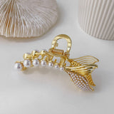 Pearl Zircon Fishtail Hairpin Clip High-End Hair Accessories