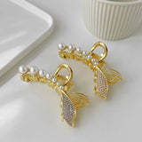 Pearl Zircon Fishtail Hairpin Clip High-End Hair Accessories