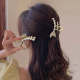 Pearl Zircon Fishtail Hairpin Clip High-End Hair Accessories