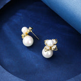 Irregular CZ Hollow Stud Earrings Women Wedding Party Jewelry