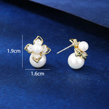 Irregular CZ Hollow Stud Earrings Women Wedding Party Jewelry