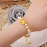 Pixiu Pearl Bracelet for Women Wedding Christmas Jewelry