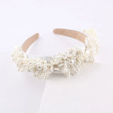 Pearl Flower Headband, Clear Wind Inlaid Pearl Flower Particles