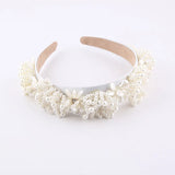 Pearl Flower Headband, Clear Wind Inlaid Pearl Flower Particles
