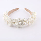 Pearl Flower Headband, Clear Wind Inlaid Pearl Flower Particles