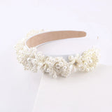 Pearl Flower Headband, Clear Wind Inlaid Pearl Flower Particles