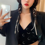 Pearl Hair Accessories Tassel Chain Hairpin Clip Tie Hair