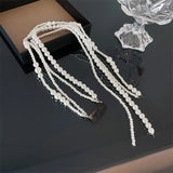 Pearl Hair Accessories Tassel Chain Hairpin Clip Tie Hair