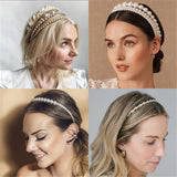 Pearl Headband for Women and Kids with Hair Clips
