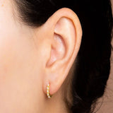 Pearl Huggie Hoop Earrings Small Dainty Jewelry