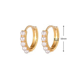Pearl Huggie Hoop Earrings Small Dainty Jewelry