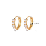 Pearl Huggie Hoop Earrings Small Dainty Jewelry
