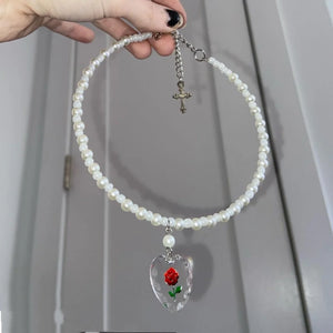 Pearl Necklace Flower Pendant Sweater Chain Female Clavicle Chain
