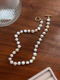 Spring and Rice Beads Pearl Choker Necklace