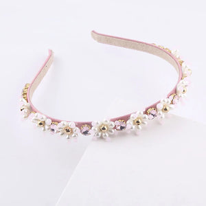 Particle Pearl Thin Strip Rhinestone Headband Accessories