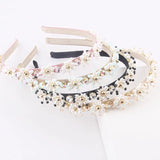 Particle Pearl Thin Strip Rhinestone Headband Accessories