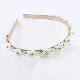 Particle Pearl Thin Strip Rhinestone Headband Accessories