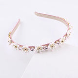 Particle Pearl Thin Strip Rhinestone Headband Accessories
