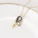 Gold-Plated Butterfly Mother Pearl Pendant Necklace