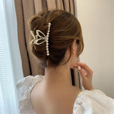 Pearl Rabbit Ears Hair Claw Girl's Metal Hair Crab Clip