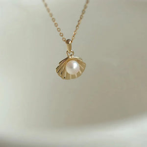 Pearl Shell Pendant Necklace 925 Sterling Silver Hypoallergenic Jewelry