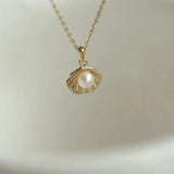 Pearl Shell Pendant Necklace 925 Sterling Silver Hypoallergenic Jewelry