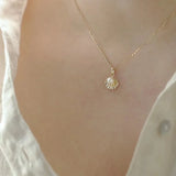 Pearl Shell Pendant Necklace 925 Sterling Silver Hypoallergenic Jewelry