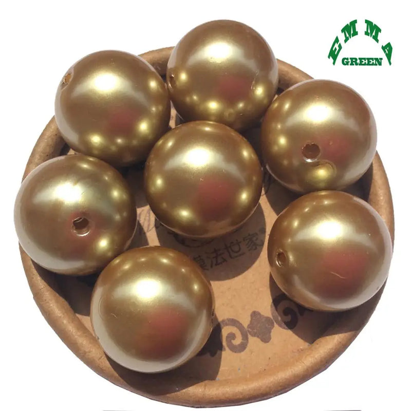 6mm-30mm Brown Round Acrylic Pearl Beads for Jewelry Making A07