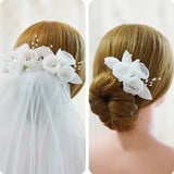 Pearls Beads Hair Combs Clips Floral Headpieces for Brides