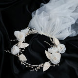 Pearls Beads Hair Combs Clips Floral Headpieces for Brides
