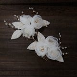 Pearls Beads Hair Combs Clips Floral Headpieces for Brides