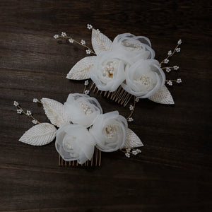 Pearls Beads Hair Combs Clips Floral Headpieces for Brides