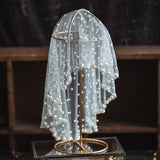 Bridal Pearl Beads Headbands Lace Headwear Veils Hair Accessories