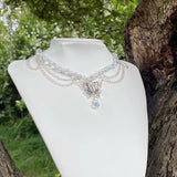 Pearls Butterfly Fairycore Necklace Pixie Fairycore Necklace