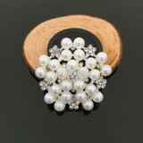 Pearls Rhinestone Cluster Button Wedding Embellishment 10 pcs