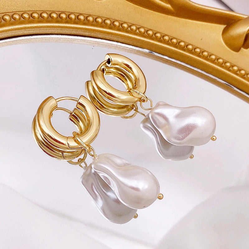 Baroque Drop Earrings Punk Vintage Earclip Jewelry Christmas Party Gift