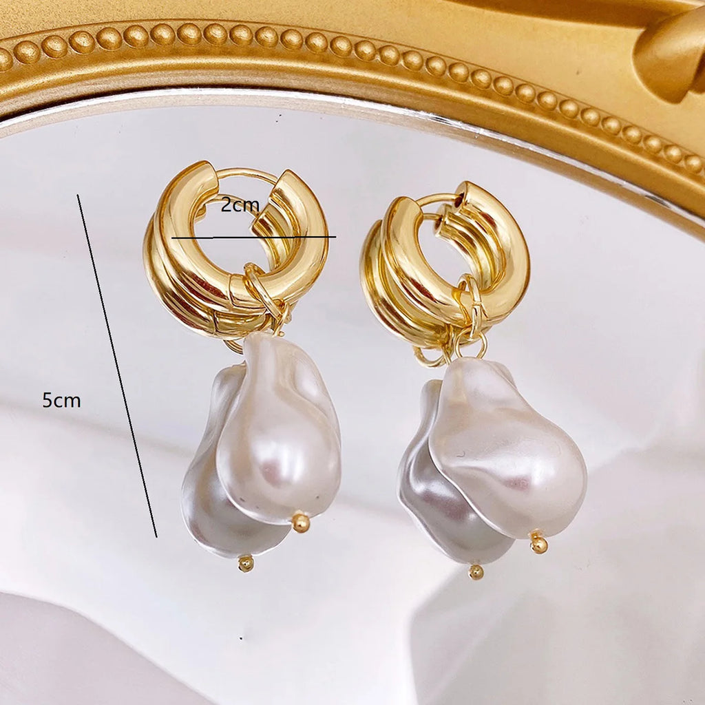 Baroque Drop Earrings Punk Vintage Earclip Jewelry Christmas Party Gift