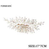 Pearls Hair Combs Metal Hairpins for Bride Wedding