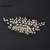 Pearls Hair Combs Metal Hairpins for Bride Wedding