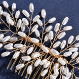 Pearls Hair Combs Metal Hairpins for Bride Wedding