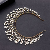 Pearls Headbands Gold/Silver Metal Hairbands for Bride Wedding
