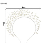 Pearls Headbands Gold/Silver Metal Hairbands for Bride Wedding