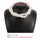 Big Pearl Choker Necklace Statement Wedding Jewelry