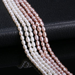Natural Freshwater Pearl Beads 4-5mm Rice Shape DIY Jewelry Making 100% Natural