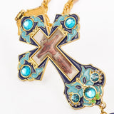 Orthodox Jesus Crucifix Pendant Enamel Necklace
