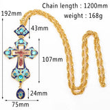 Orthodox Jesus Crucifix Pendant Enamel Necklace