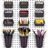 Pegboard Bins & Cups with Hooks 12 Pack