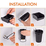 Pegboard Bins & Cups with Hooks 12 Pack