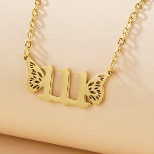 Angel Number Necklaces 000-999 Lucky Number Pendants Personalized Name Year