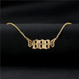 Angel Number Necklaces 000-999 Lucky Number Pendants Personalized Name Year